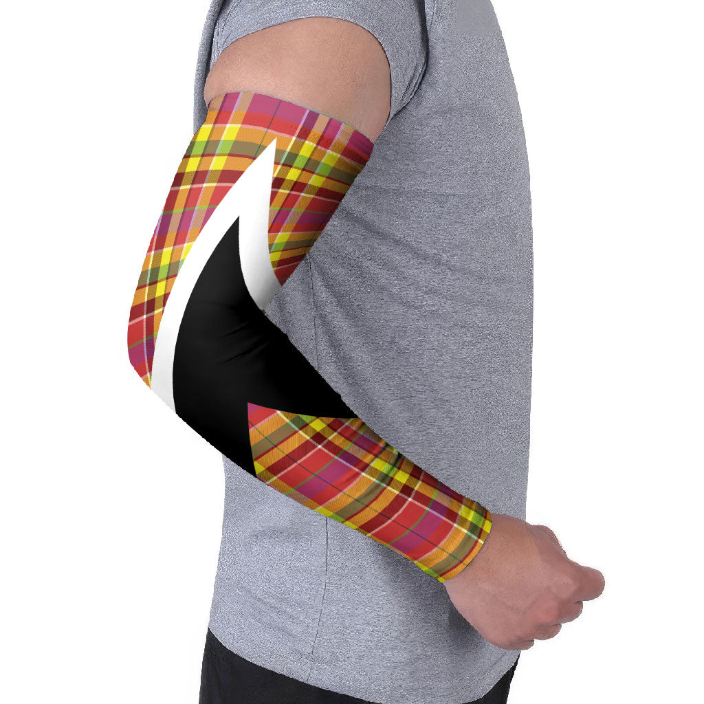 Saint Lucia Creole Day Arm Sleeves Madras Pattern Flag Style