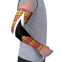 Saint Lucia Creole Day Arm Sleeves Madras Pattern Flag Style