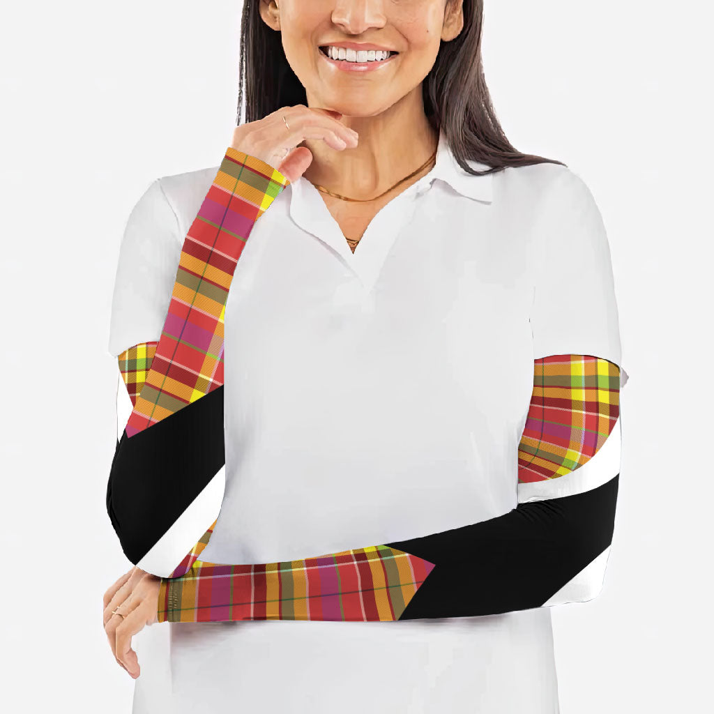 Saint Lucia Creole Day Arm Sleeves Madras Pattern Flag Style