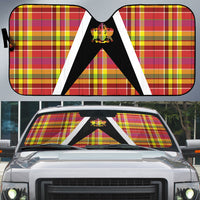 Saint Lucia Creole Day Auto Sun Shade Madras Pattern Flag Style