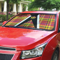 Saint Lucia Creole Day Auto Sun Shade Madras Pattern Flag Style