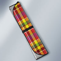 Saint Lucia Creole Day Auto Sun Shade Madras Pattern Flag Style