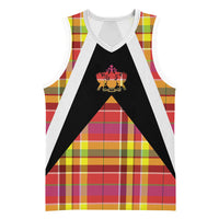 Saint Lucia Creole Day Basketball Jersey Madras Pattern Flag Style