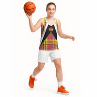 Saint Lucia Creole Day Basketball Jersey Madras Pattern Flag Style