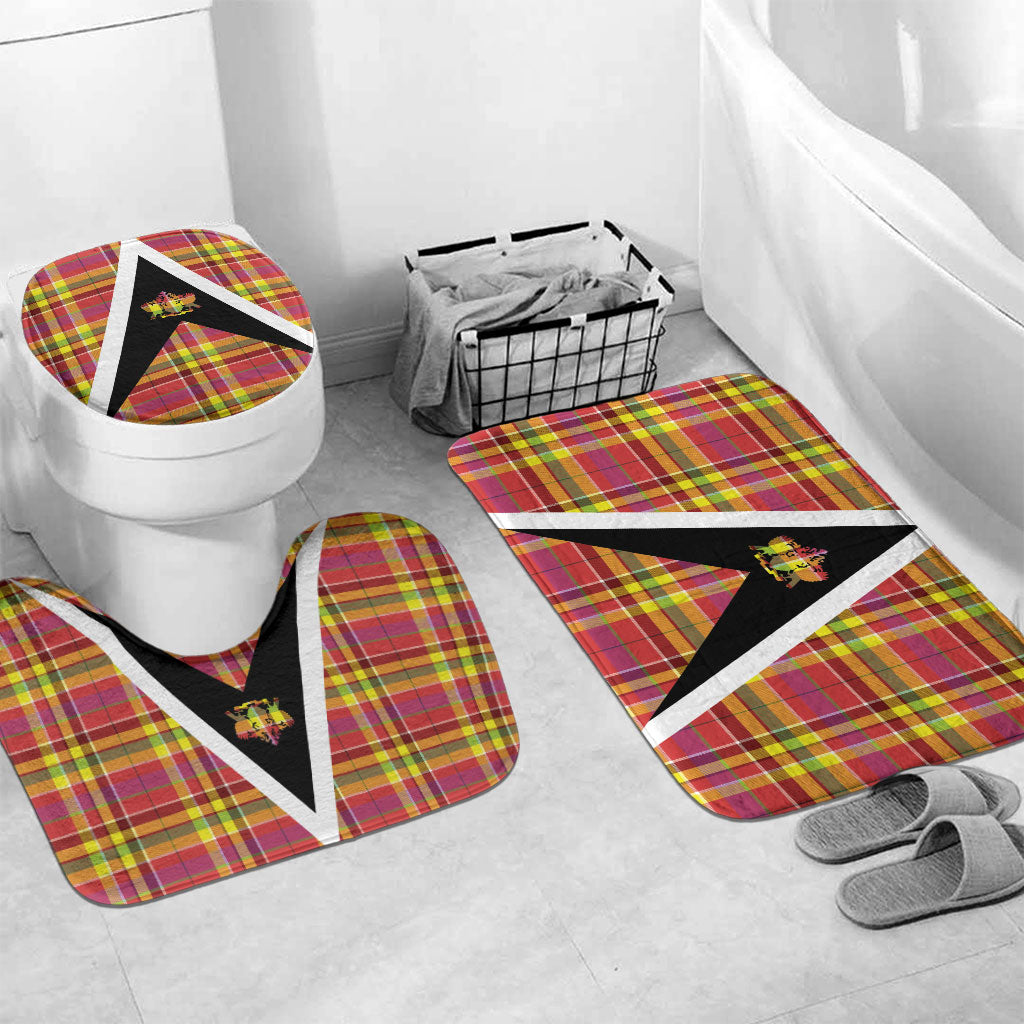 Saint Lucia Creole Day Bathroom Set Madras Pattern Flag Style