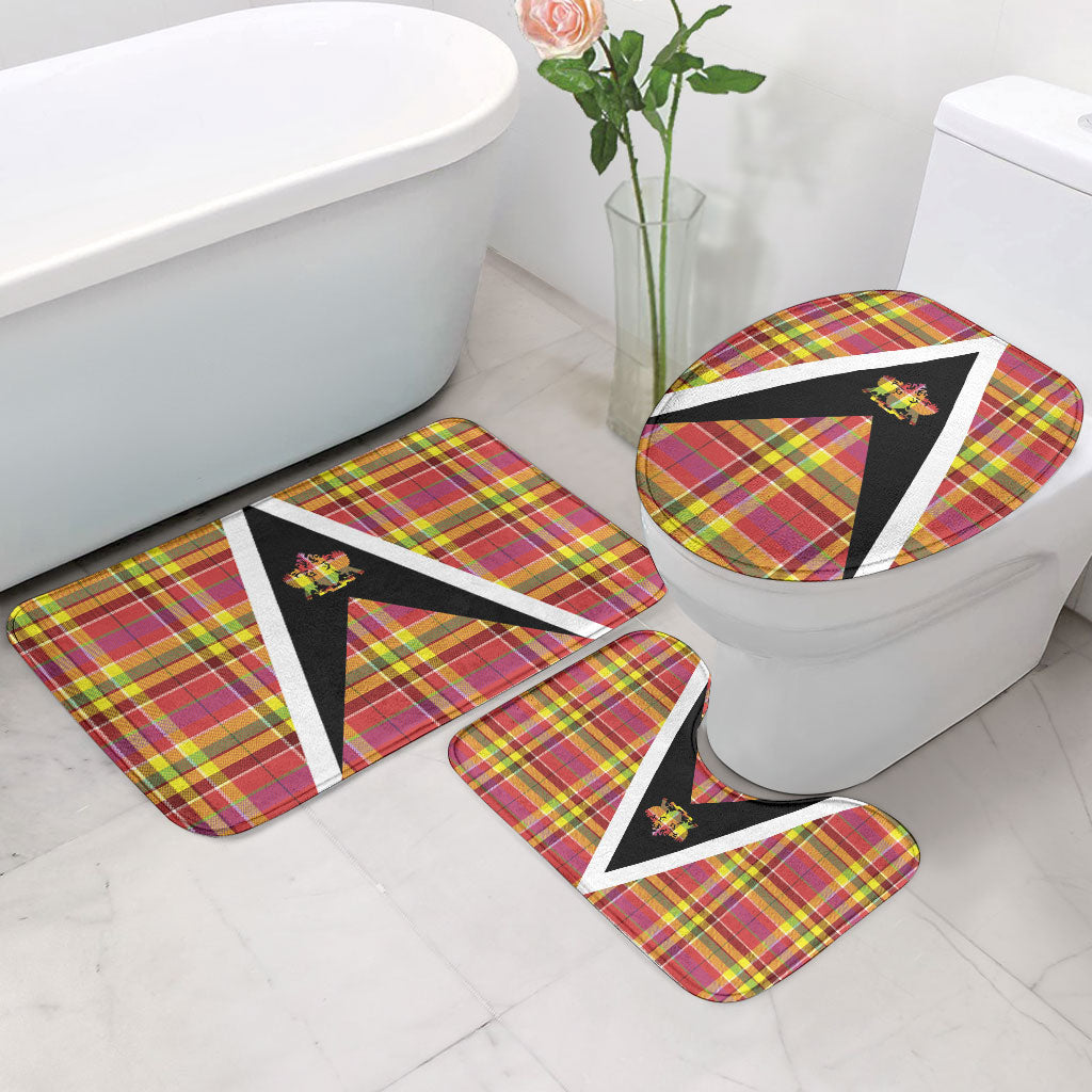 Saint Lucia Creole Day Bathroom Set Madras Pattern Flag Style