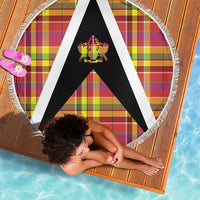 Saint Lucia Creole Day Beach Blanket Madras Pattern Flag Style