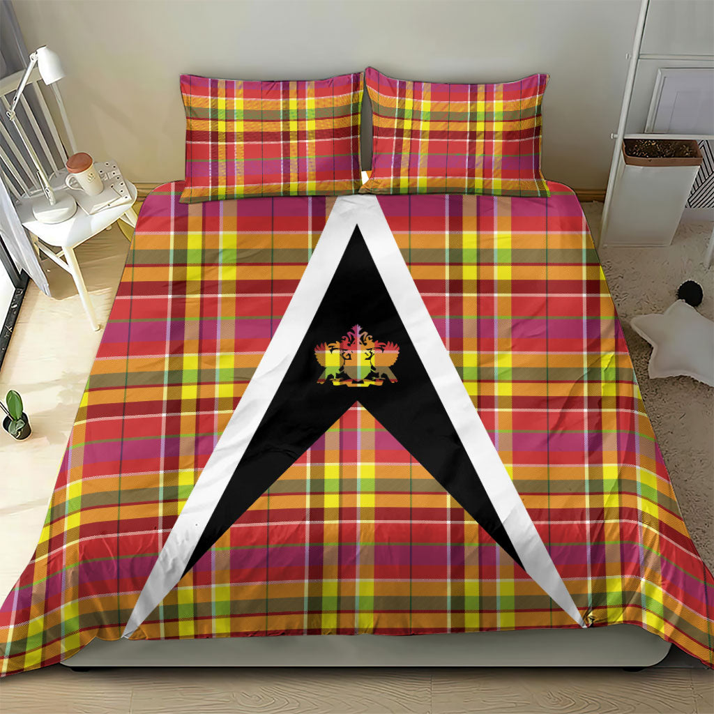Saint Lucia Creole Day Bedding Set Madras Pattern Flag Style