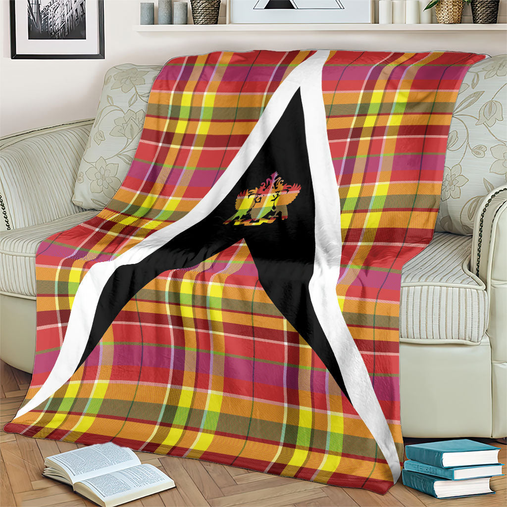 Saint Lucia Creole Day Blanket Madras Pattern Flag Style
