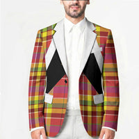 Saint Lucia Creole Day Blazer Madras Pattern Flag Style