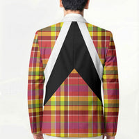 Saint Lucia Creole Day Blazer Madras Pattern Flag Style