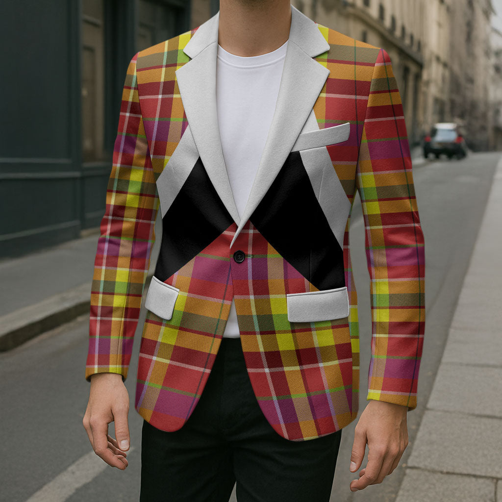 Saint Lucia Creole Day Blazer Madras Pattern Flag Style