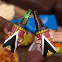 Saint Lucia Creole Day 4 in 1 Can Cooler Tumbler Madras Pattern Flag Style