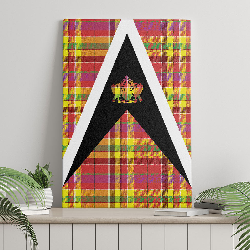Saint Lucia Creole Day Canvas Wall Art Madras Pattern Flag Style