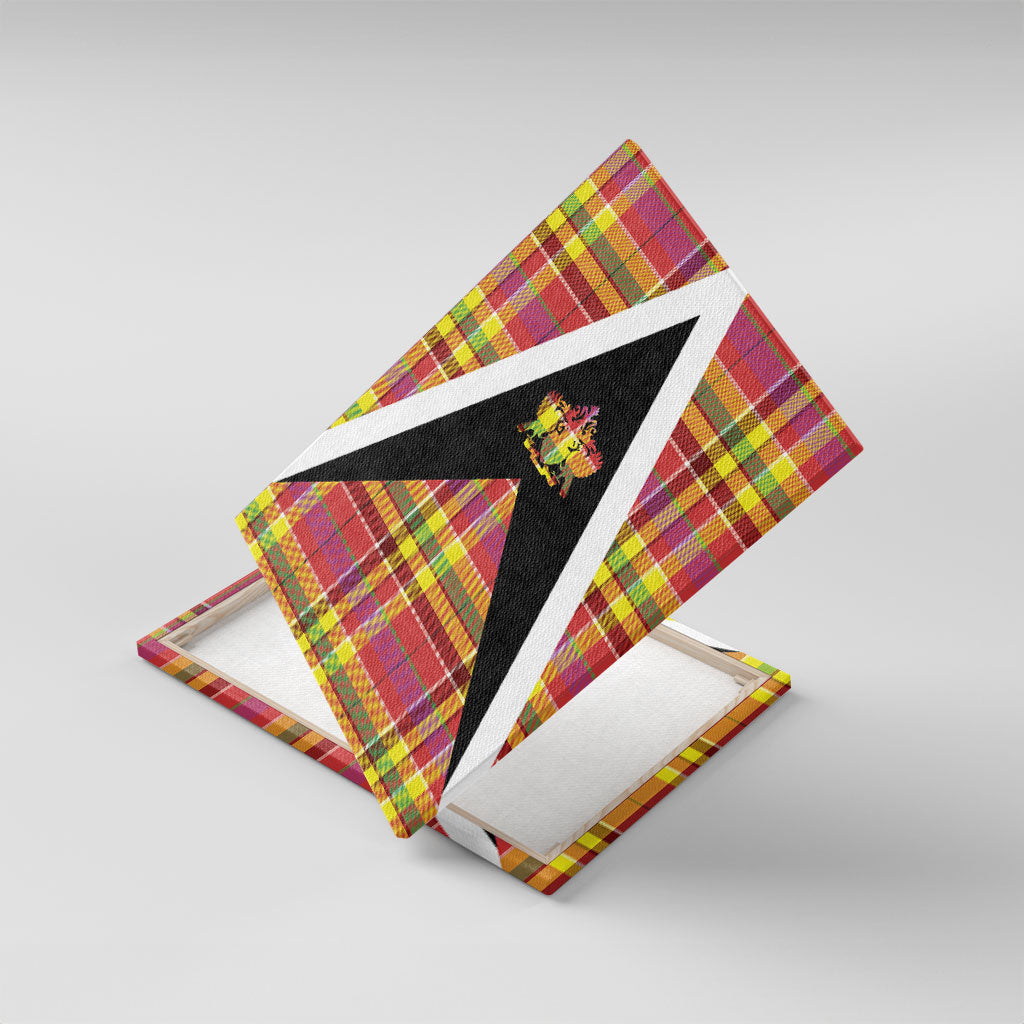 Saint Lucia Creole Day Canvas Wall Art Madras Pattern Flag Style