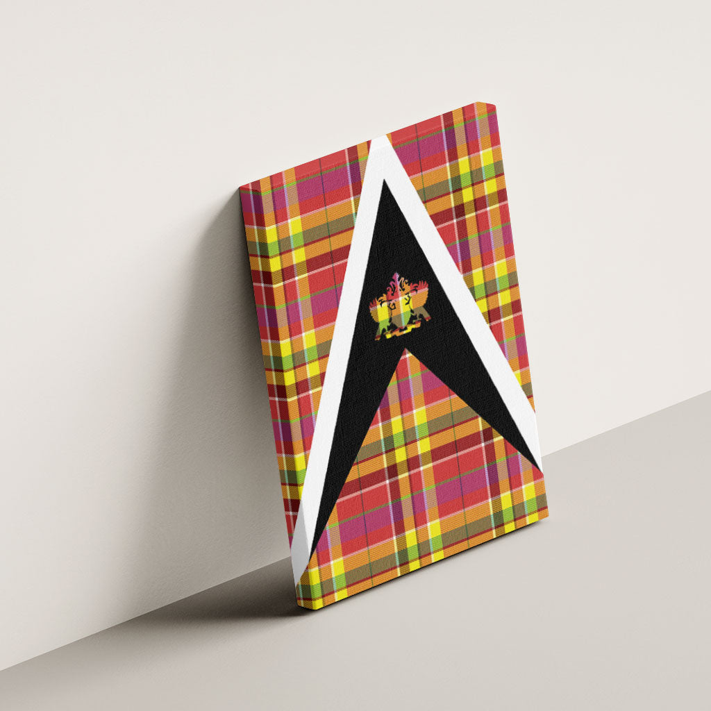 Saint Lucia Creole Day Canvas Wall Art Madras Pattern Flag Style