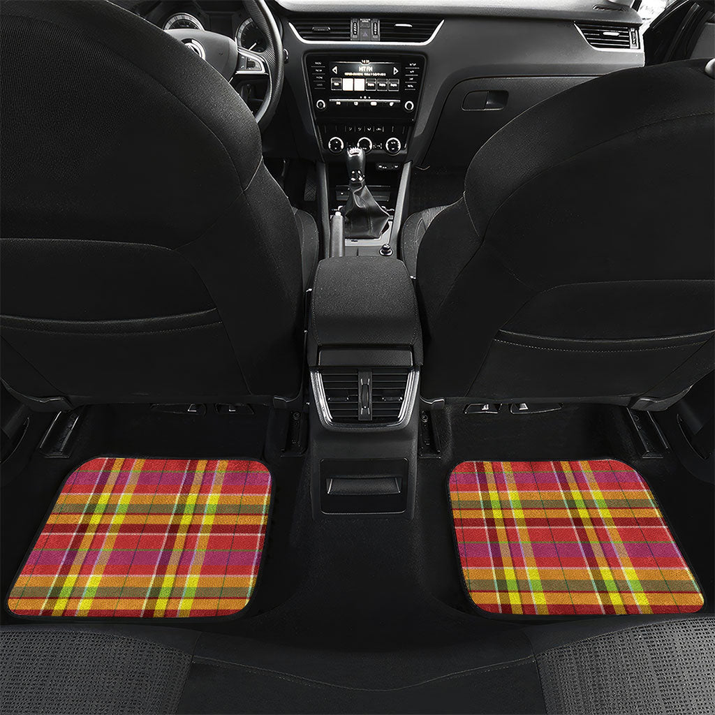 Saint Lucia Creole Day Car Mats Madras Pattern Flag Style