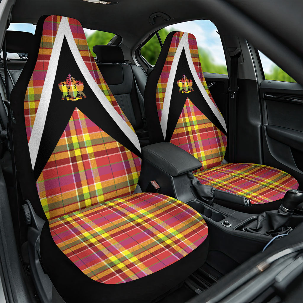 Saint Lucia Creole Day Car Seat Cover Madras Pattern Flag Style
