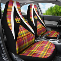 Saint Lucia Creole Day Car Seat Cover Madras Pattern Flag Style
