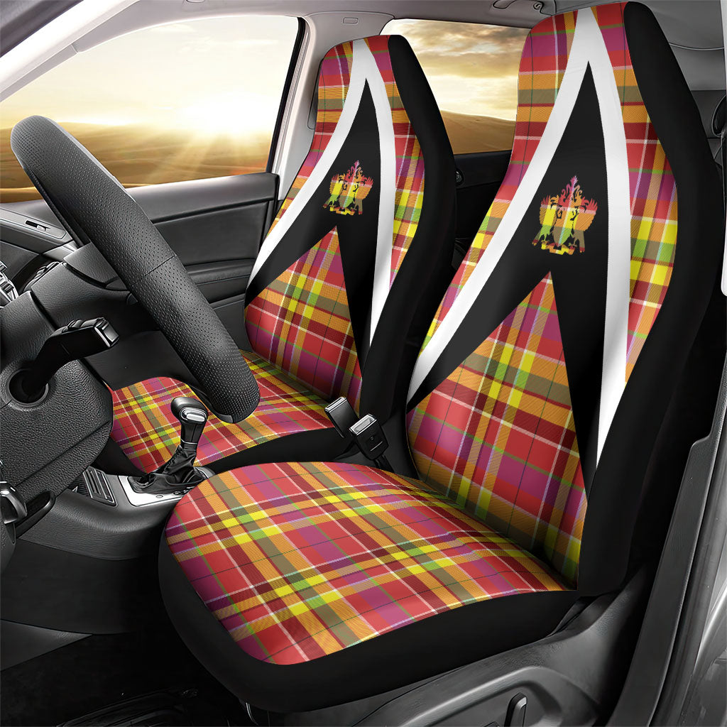 Saint Lucia Creole Day Car Seat Cover Madras Pattern Flag Style