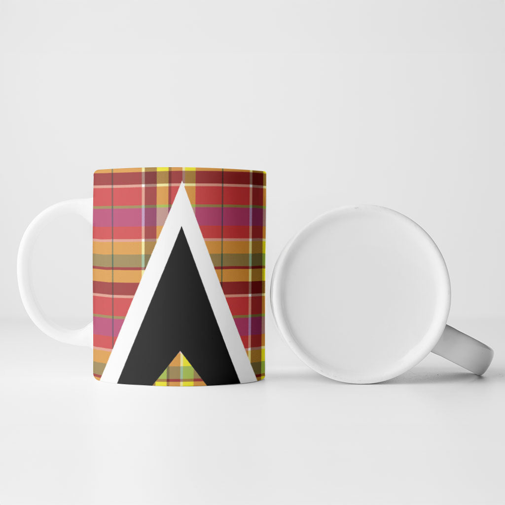 Saint Lucia Creole Day Ceramic Mug Madras Pattern Flag Style