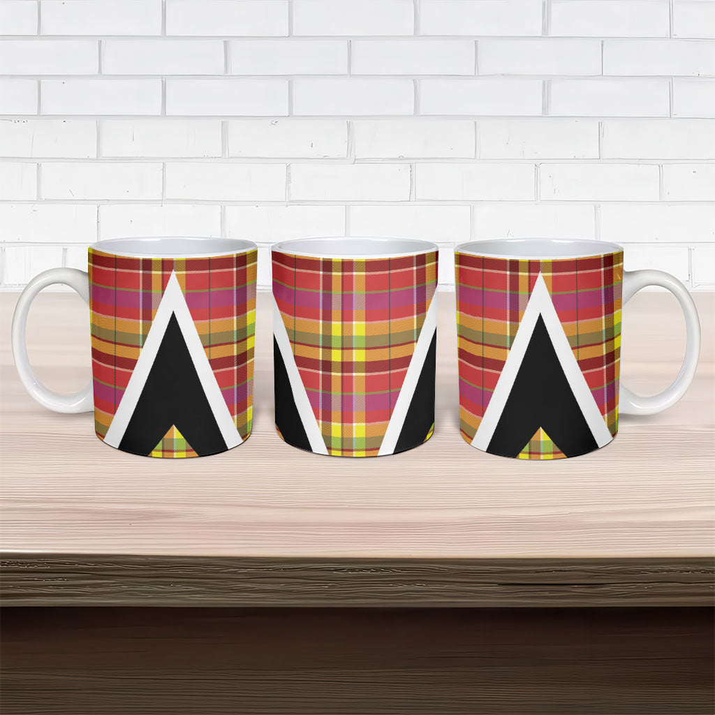 Saint Lucia Creole Day Ceramic Mug Madras Pattern Flag Style