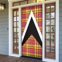 Saint Lucia Creole Day Door Cover Madras Pattern Flag Style