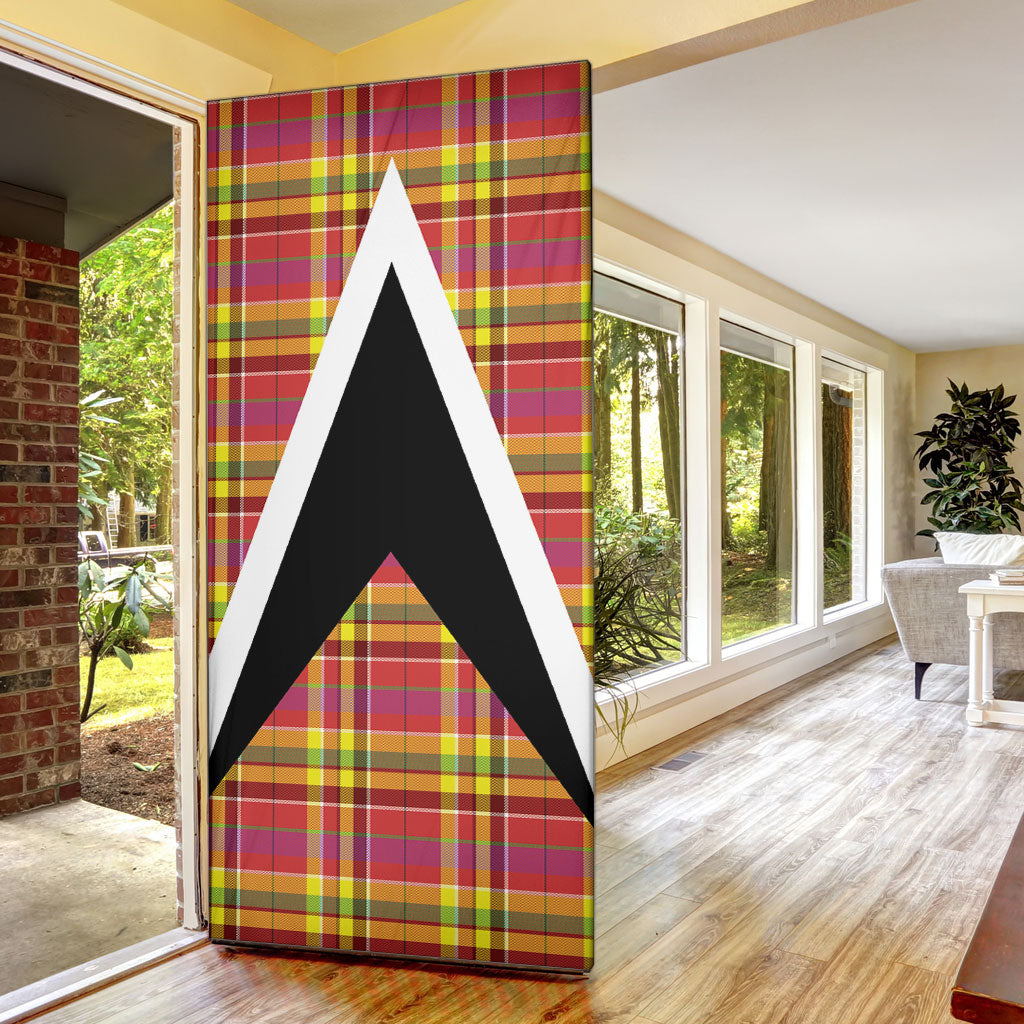 Saint Lucia Creole Day Door Cover Madras Pattern Flag Style
