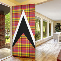 Saint Lucia Creole Day Door Cover Madras Pattern Flag Style