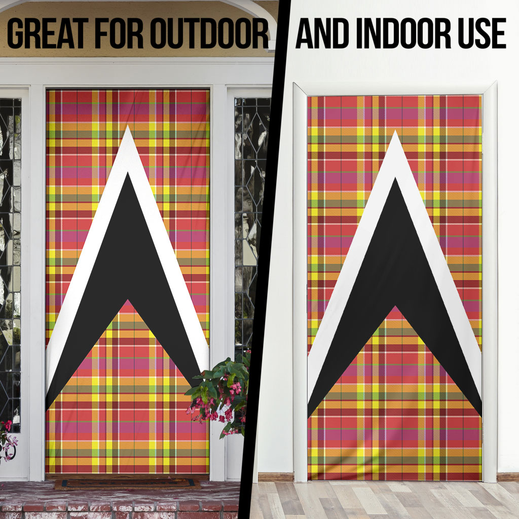 Saint Lucia Creole Day Door Cover Madras Pattern Flag Style