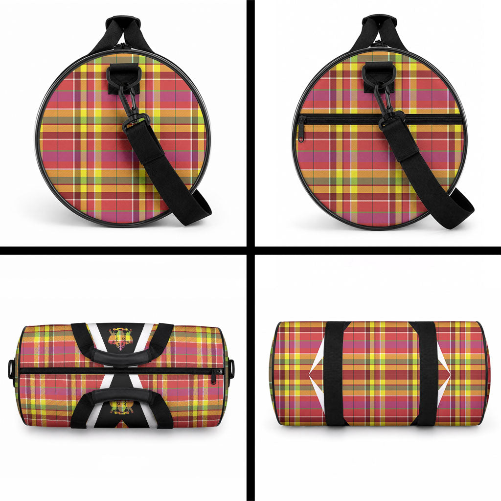 Saint Lucia Creole Day Duffle Bag Madras Pattern Flag Style