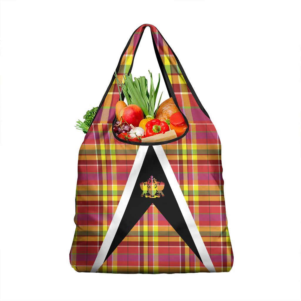 Saint Lucia Creole Day Grocery Bag Madras Pattern Flag Style