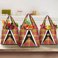 Saint Lucia Creole Day Grocery Bag Madras Pattern Flag Style