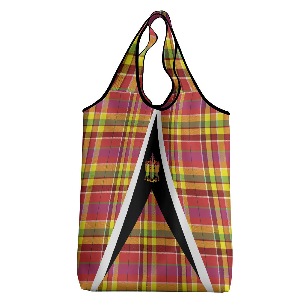 Saint Lucia Creole Day Grocery Bag Madras Pattern Flag Style