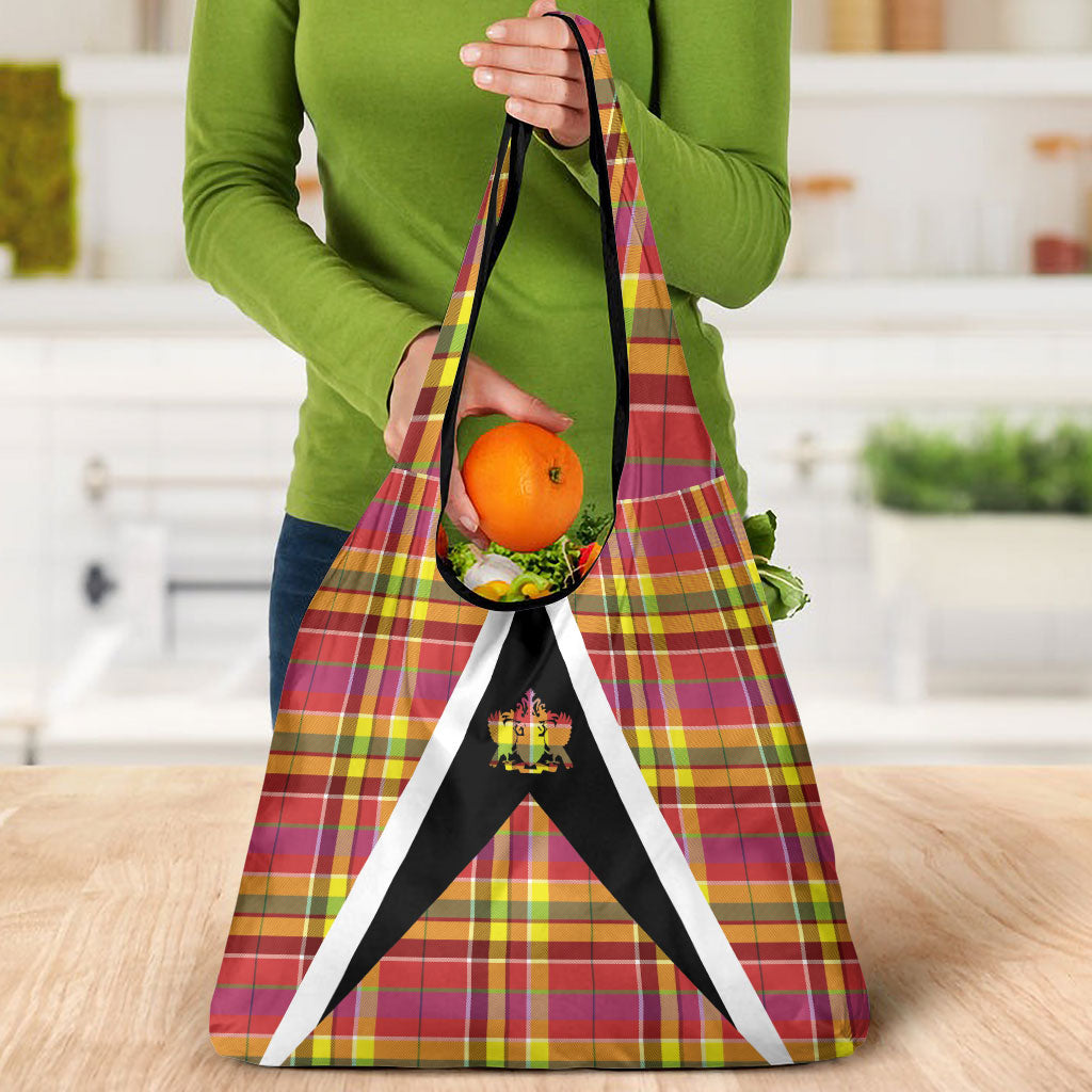 Saint Lucia Creole Day Grocery Bag Madras Pattern Flag Style