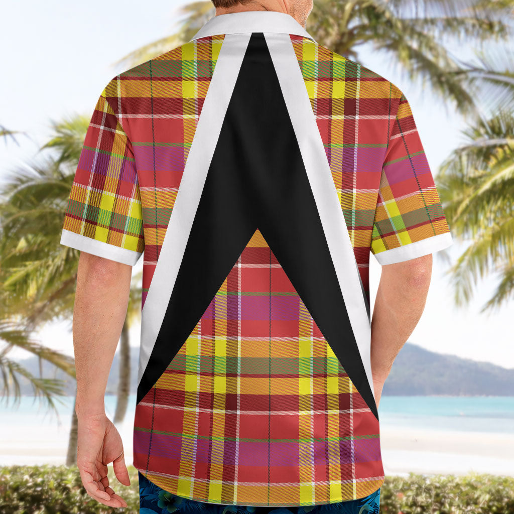 Saint Lucia Creole Day Hawaiian Shirt Madras Pattern Flag Style
