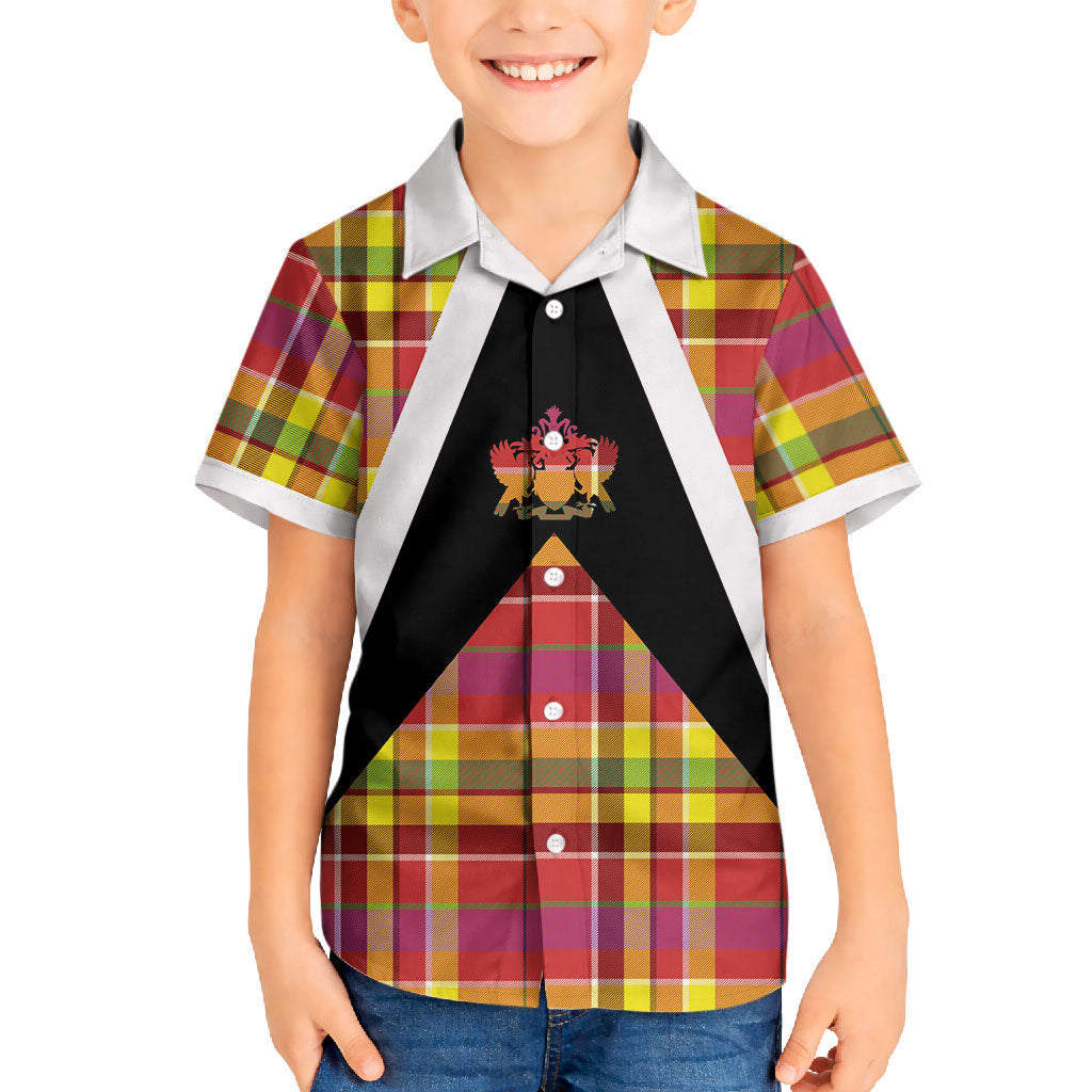 Saint Lucia Creole Day Hawaiian Shirt Madras Pattern Flag Style