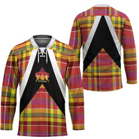 Saint Lucia Creole Day Hockey Jersey Madras Pattern Flag Style