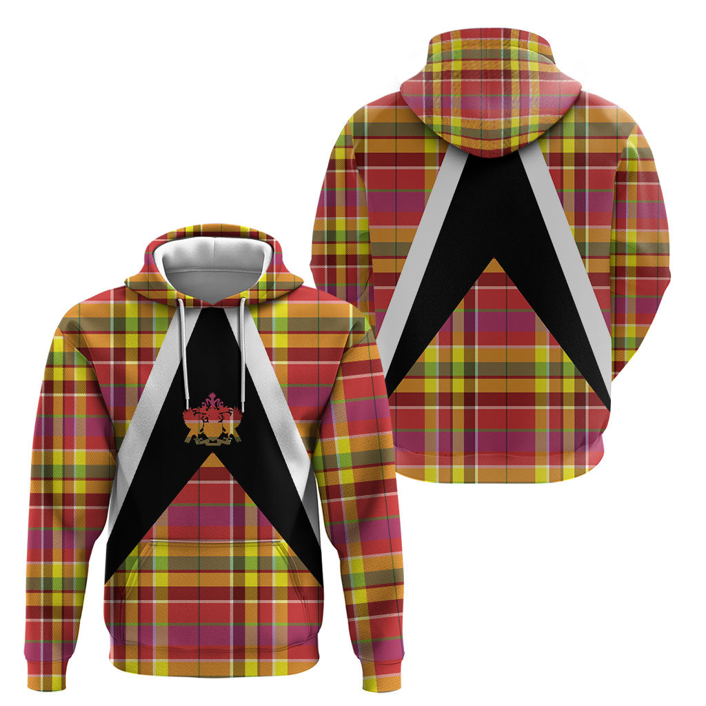 Saint Lucia Creole Day Hoodie Madras Pattern Flag Style