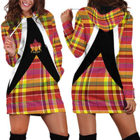 Saint Lucia Creole Day Hoodie Dress Madras Pattern Flag Style