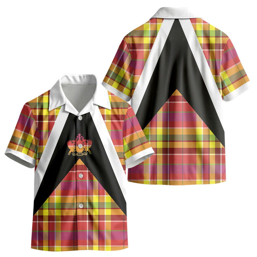 Saint Lucia Creole Day Kid Hawaiian Shirt Madras Pattern Flag Style