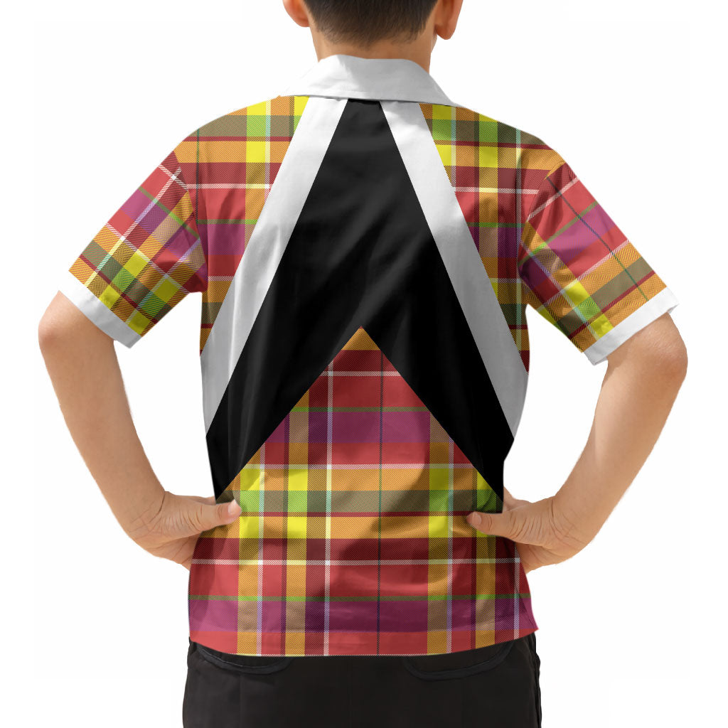 Saint Lucia Creole Day Kid Hawaiian Shirt Madras Pattern Flag Style