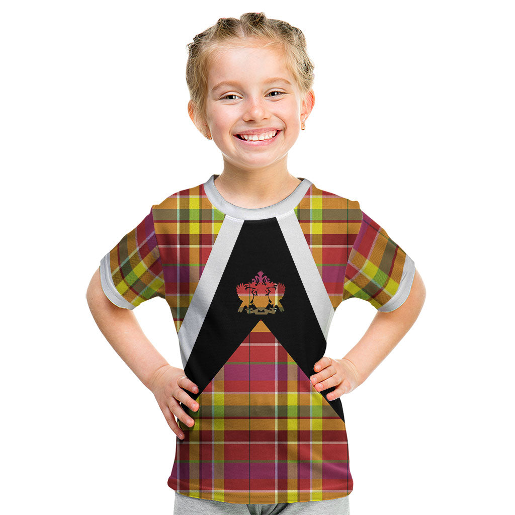 Saint Lucia Creole Day Kid T Shirt Madras Pattern Flag Style