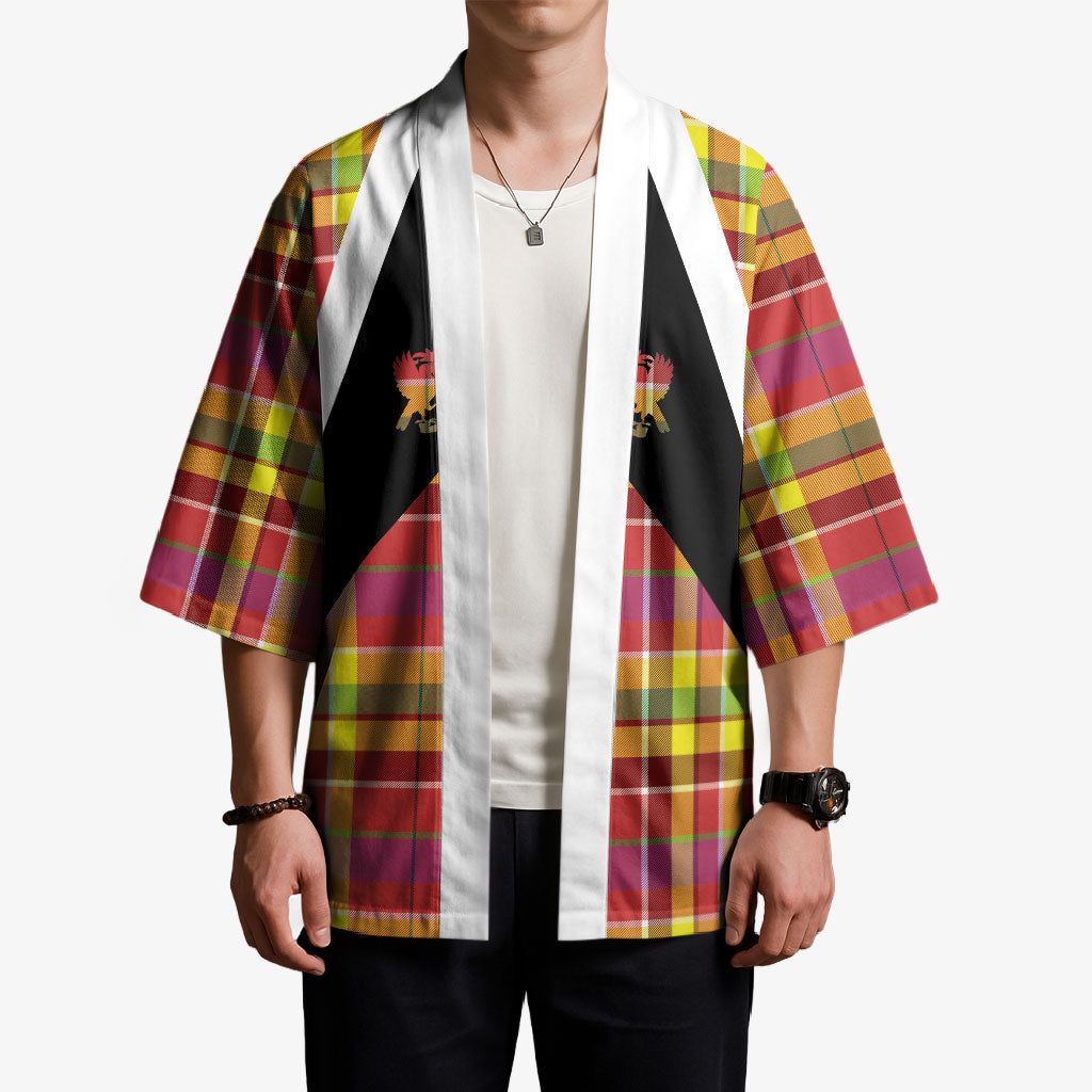Saint Lucia Creole Day Kimono Madras Pattern Flag Style