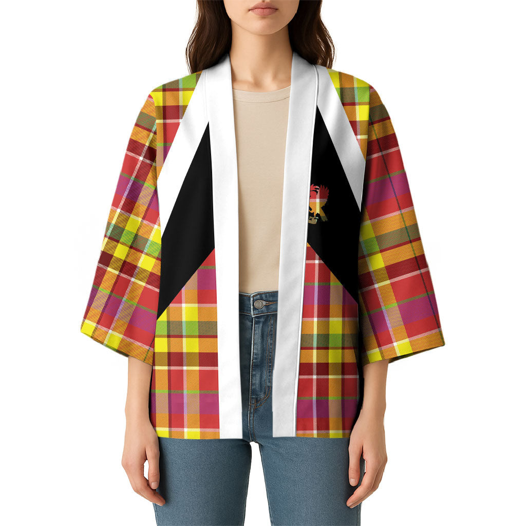 Saint Lucia Creole Day Kimono Madras Pattern Flag Style