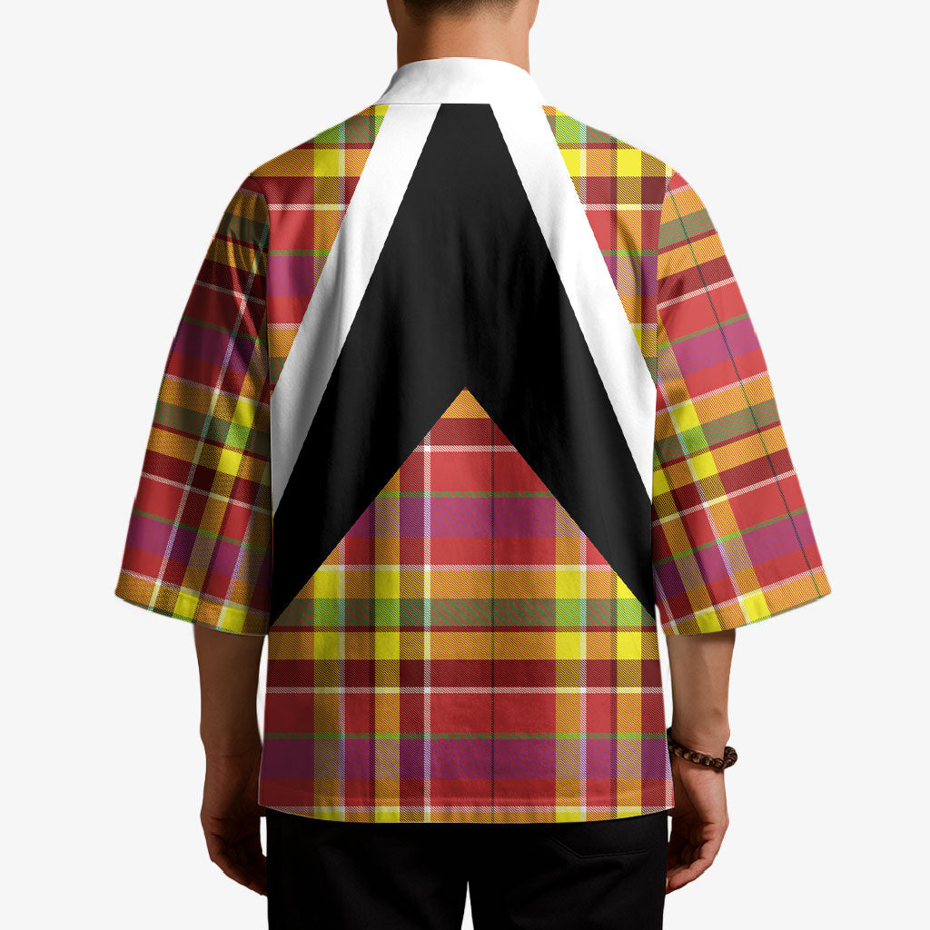 Saint Lucia Creole Day Kimono Madras Pattern Flag Style