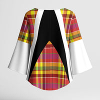 Saint Lucia Creole Day Kimono Sleeve Blouse Madras Pattern Flag Style