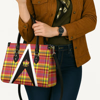 Saint Lucia Creole Day Leather Bag Madras Pattern Flag Style