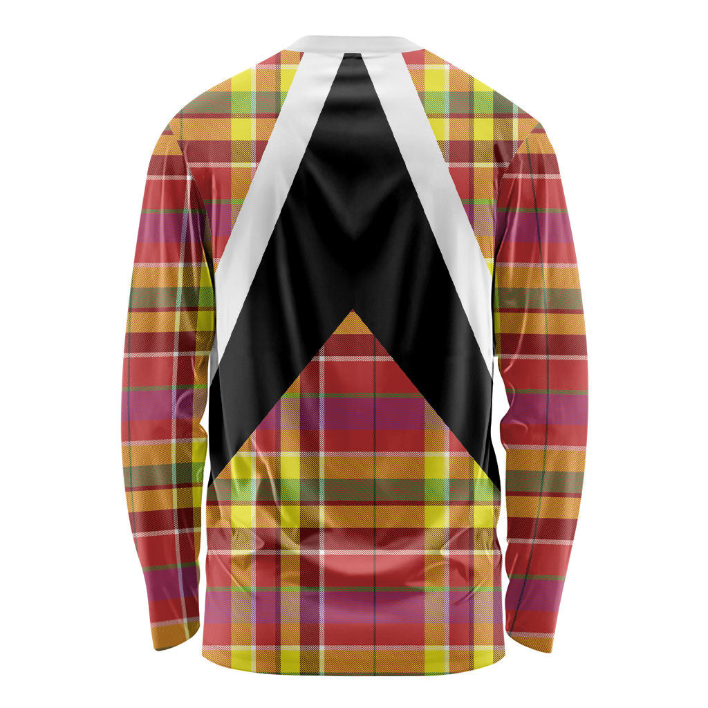 Saint Lucia Creole Day Long Sleeve Shirt Madras Pattern Flag Style