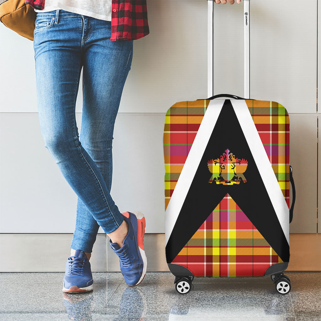 Saint Lucia Creole Day Luggage Cover Madras Pattern Flag Style